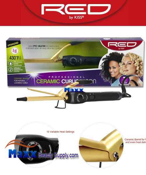Red by Kiss #C101 Ceramic Curling Iron - 3/8"